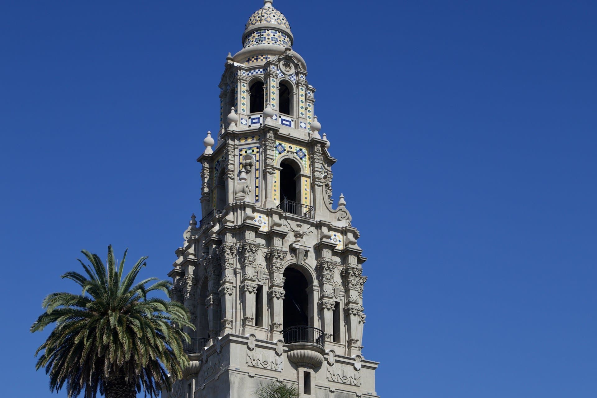 The California Tower rising over Balboa Park beside Bankers Hill