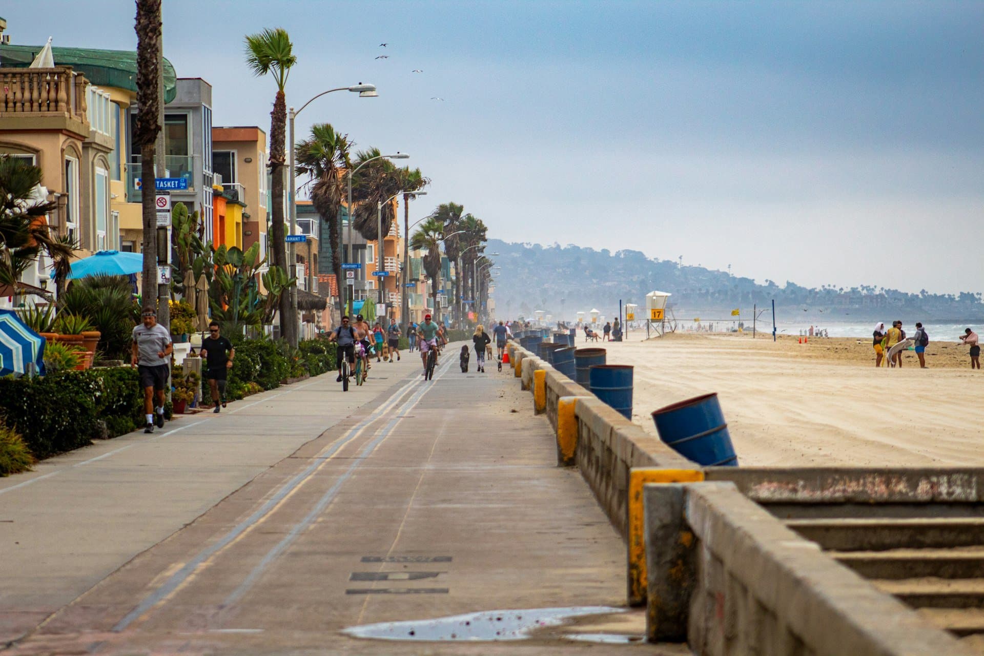 The oceanfront boardwalk at Mission Beach